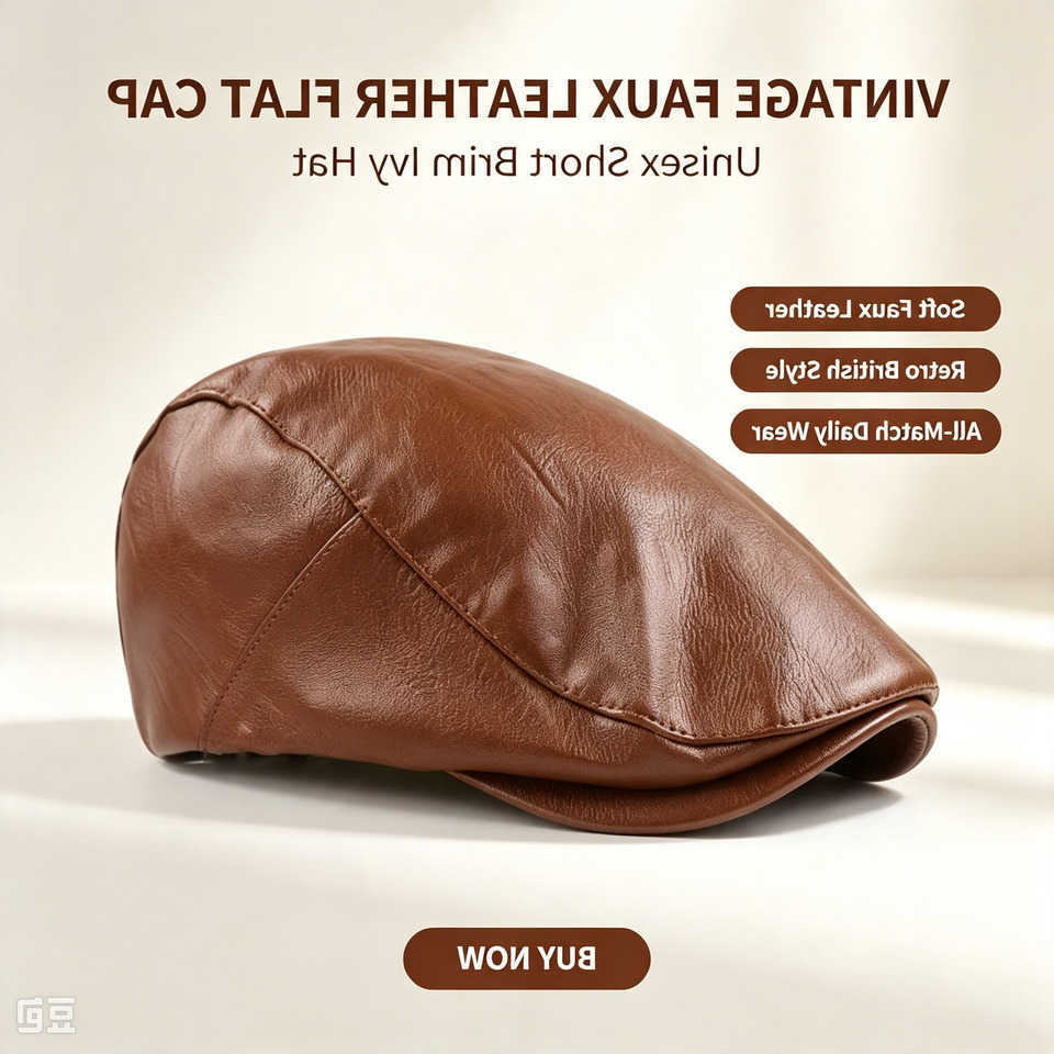 Vintage Unisex Faux Leather Flat Cap Retro British Ivy Hat Soft Short Brim Beret For Men Women Autumn Winter Casual Street Hat S261016QME1