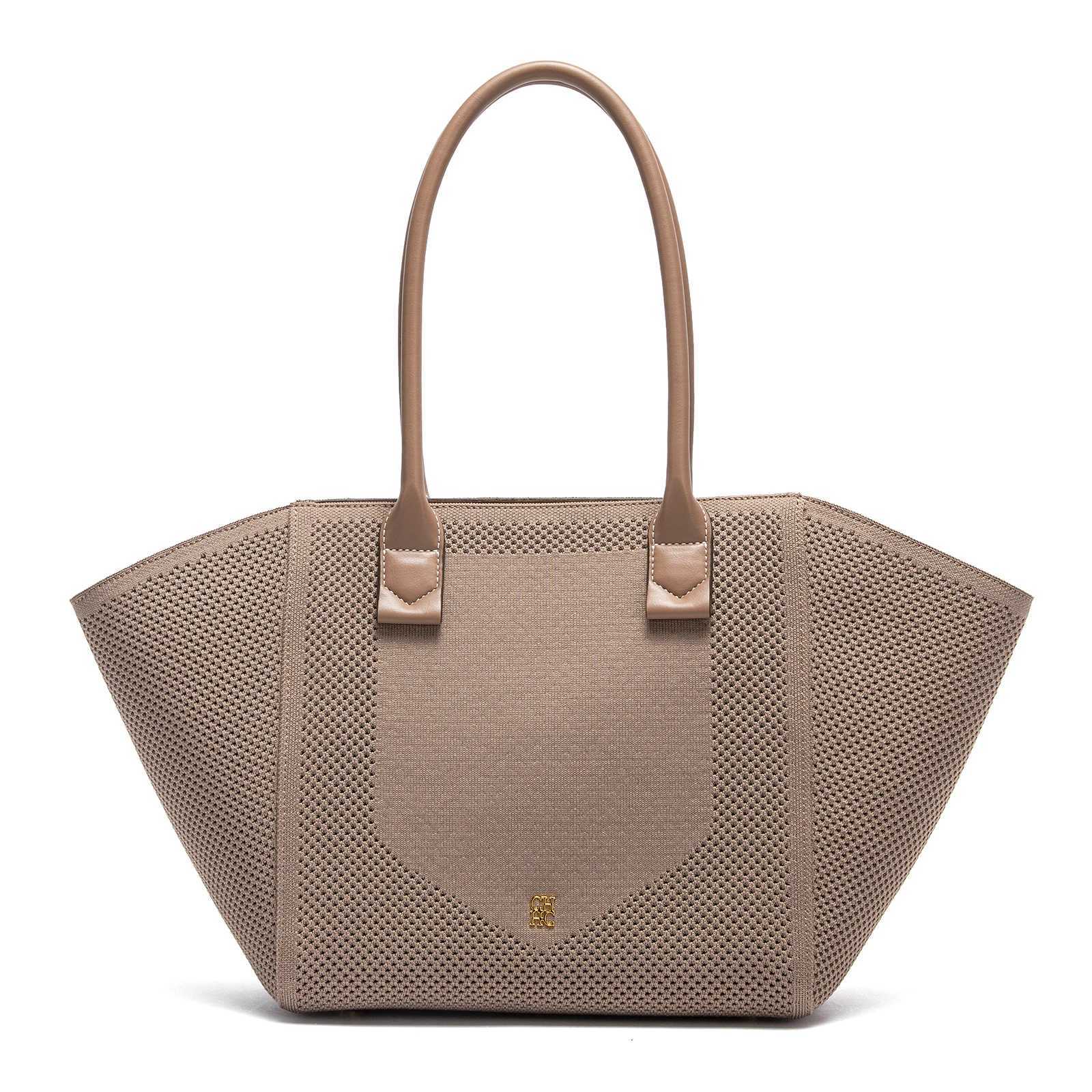 Shoulder Bags Women's Tote Bag Summer New Fabric Hollow Design Large Capacity Beach Bag Women's Outdoor Storage H261016