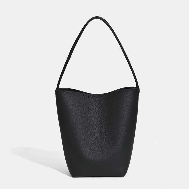 Shoulder Bags Korean Minimal Large Bucket Tote Bag Soft PU Leather Women Shoulder Bag Vintage Simple Daily Commuter Shopping Handbag 4 Shades H26101