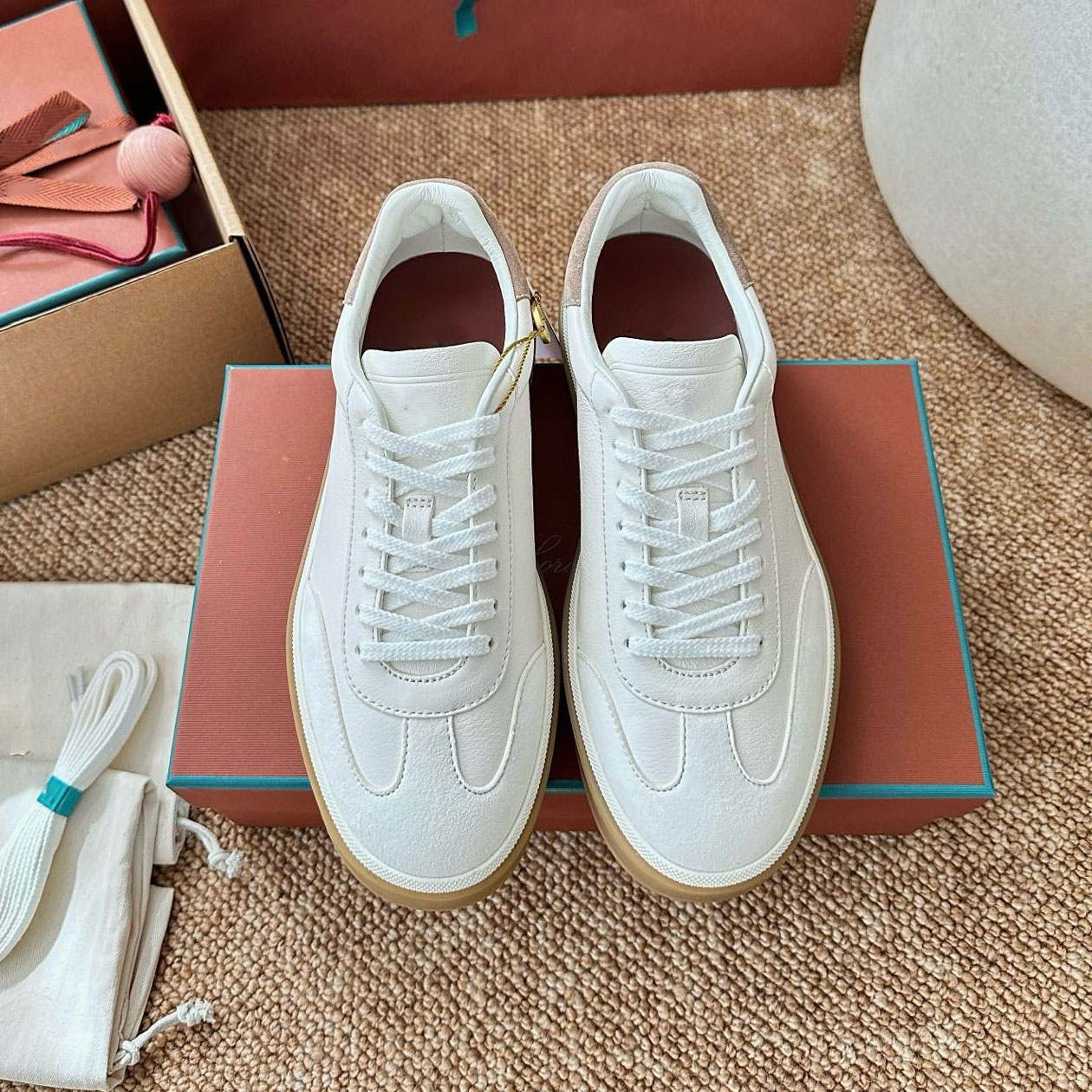 Women Retro Tennis Walk Sneakers, Suede Leather Patchwork Trainer Shoes, Lace Up Design, Footwear for Daily Street & Casual Walking Wear