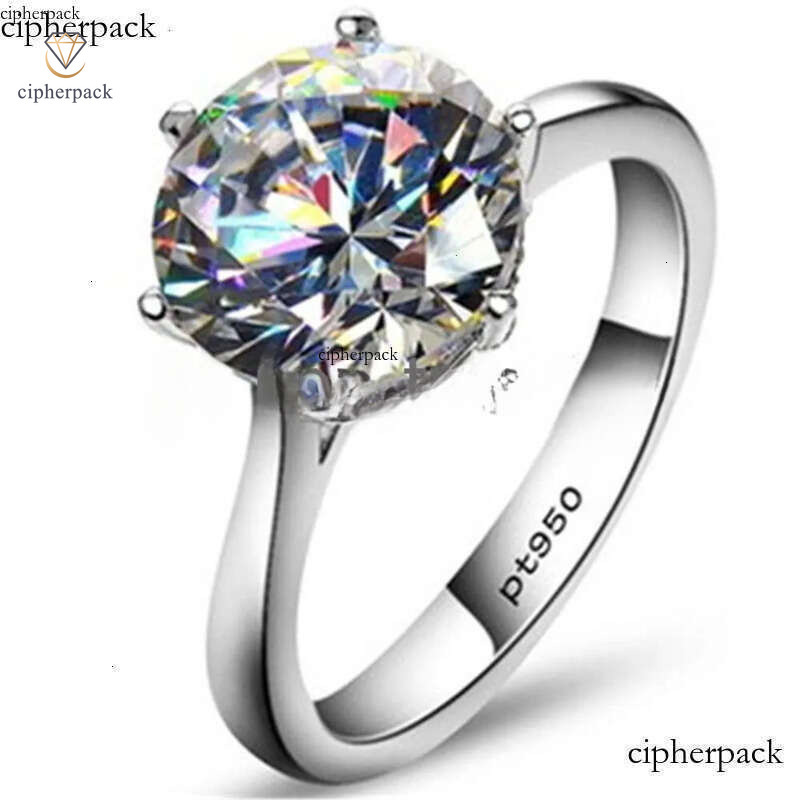 2ct 3ct 4ct Sterling Sier VVS Solitaire Moissanite Wedding Engagement Ring for women with gra certificate dc
