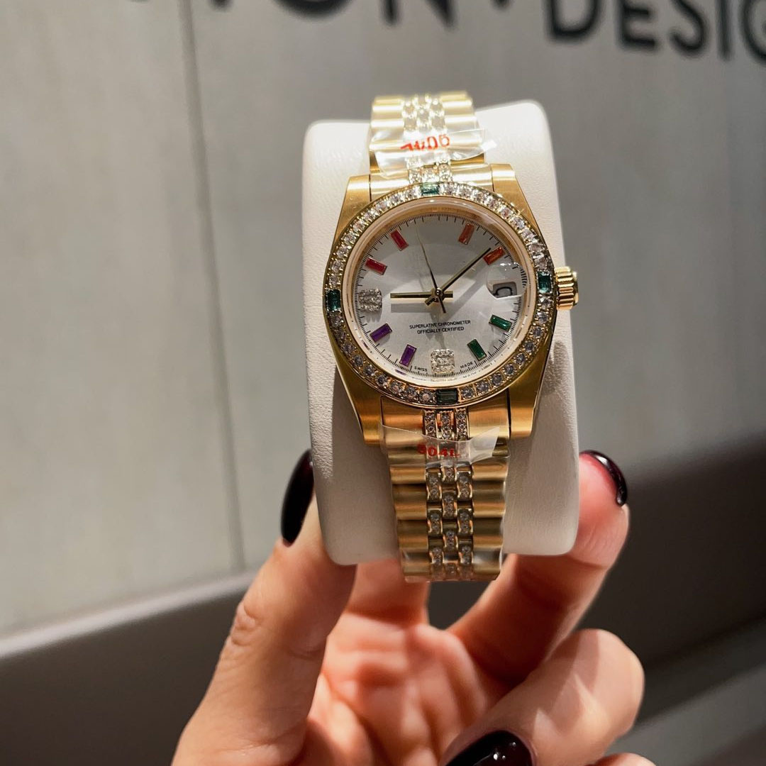 Watch designer watch high quality diamond metal watch for women 31mm quartz watches classic design women wristWatch stainless steel strap montre Chr