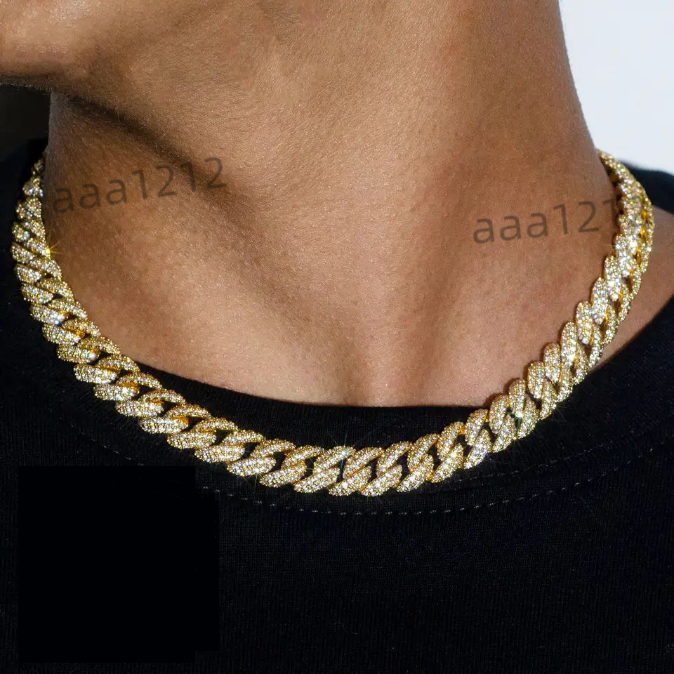 Hot Selling 9MM Real Gold Vvs Moissanite Cuban Chain Necklace Iced Out Round Brilliant Cut Diamond Cuban Bracelet Fine Jewelry