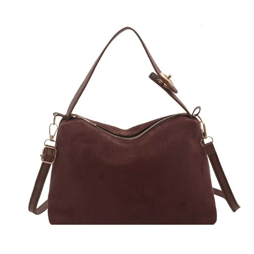 Totes New Suede Shoulder Bag Large Capacity Vintage Tote Bag Casual PU Leather Crossbody Bag for Women X2610161