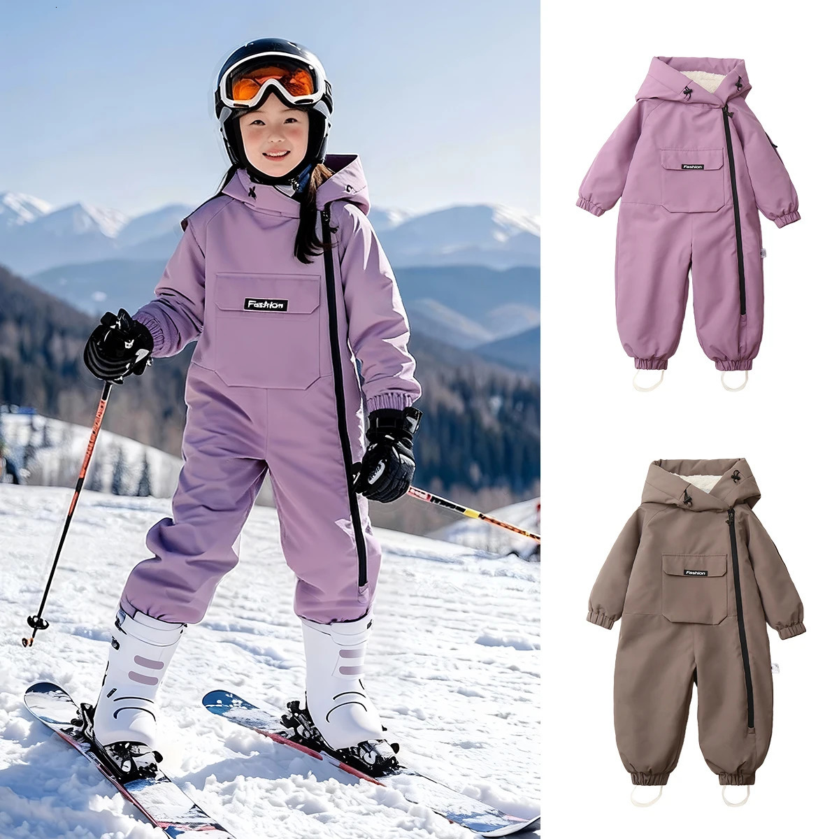 Ircomll Children Winter Warm Down Jacket Sportswear Toddler Snow Jumpsuit Boy Girl Toddler Clothes Ski Snow Suit Hooded Coat 261015
