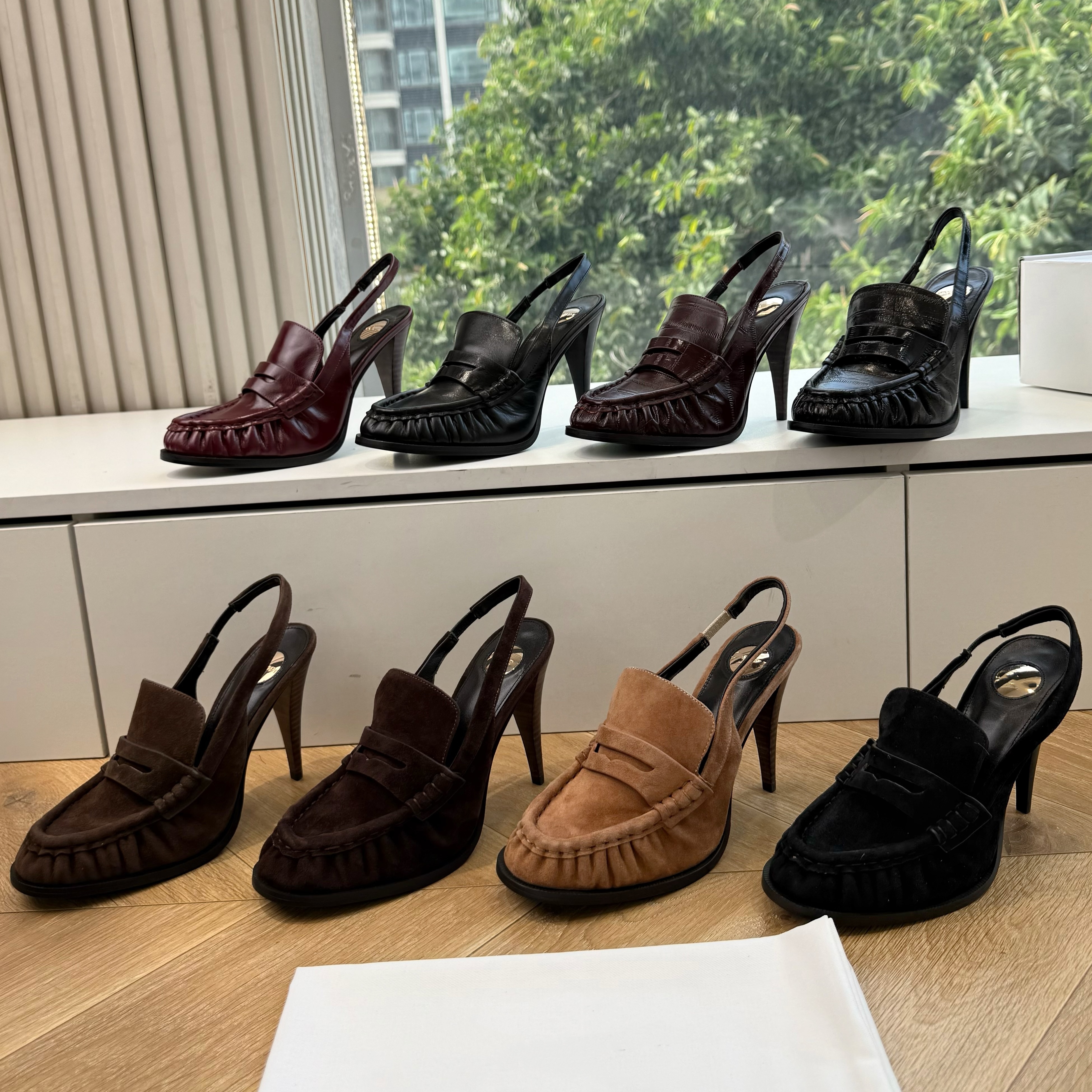 Women high heels le loafer suede leather designer shoe Luxury Casual shoe blazer Business formal promdress Elegant party evening dress shoe Outdoor