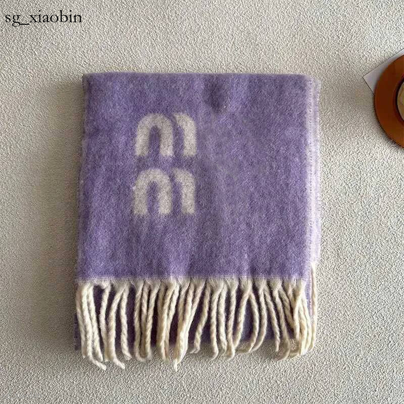 Scarves 2025 Winter New Jacquard Double sided Two tone Mixed Color Womens Scarf with Wool Mix Simple Warm H250313 K2BM Hot