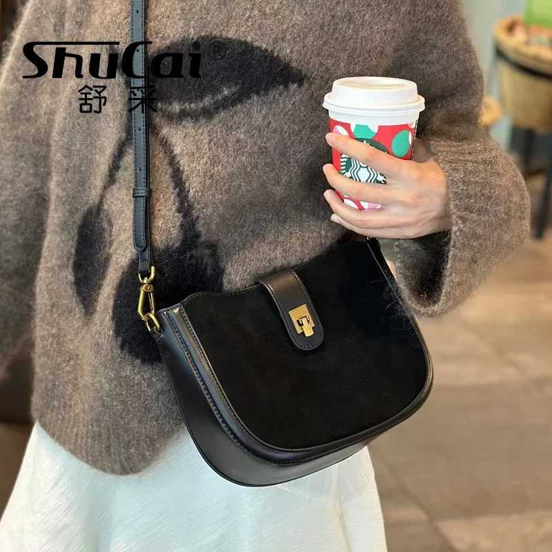 Shoulder Bags Womens Genuine Grade Leather Shoulder Crossbody Bags Soft Cowhide Ladies Handbag Fashion Luxury Designer Female Half Moon Bag X261016