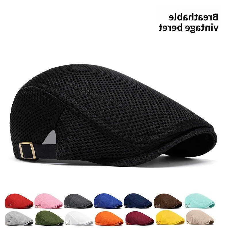 Men 1pc Mesh Newsboy Caps British Painters Berets Hats Spring Summer Ventilate Adjustable Flat Cap universal Outdoor Sports Caps S261016326D