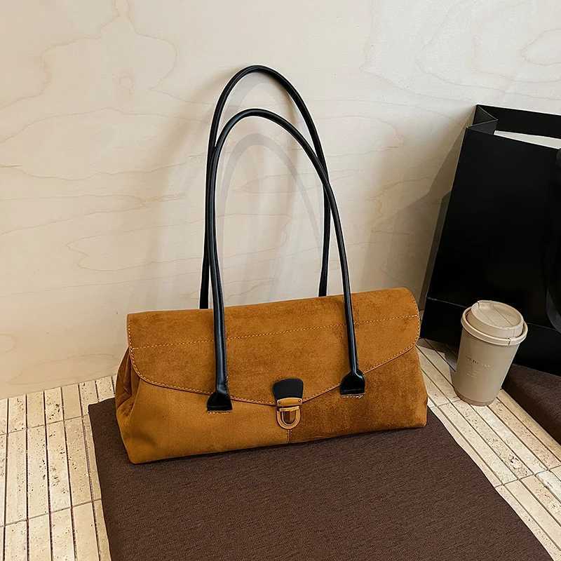Shoulder Bags Hot Trendy Stylish Design Faux Suede Square Shoulder Bags Solid Hasp Large Capacity Sense of Luxury Handbags for Women 2025 New X26101