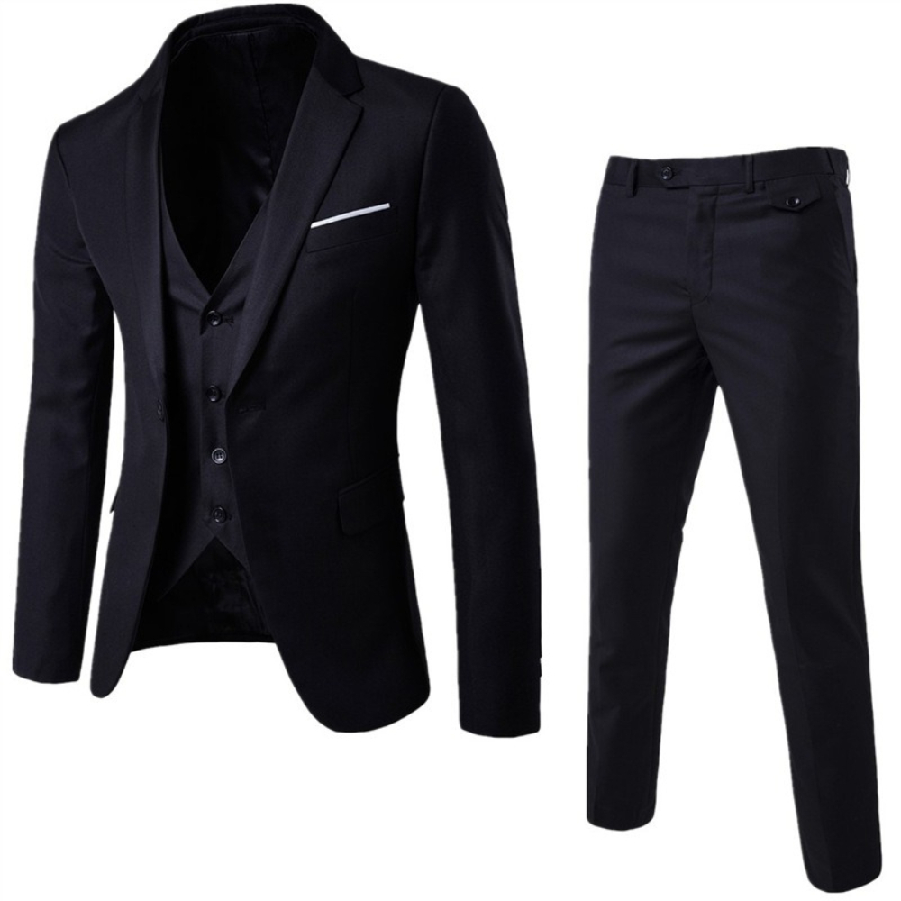 (221) Casual-Business Plaid Three-Piece Suit