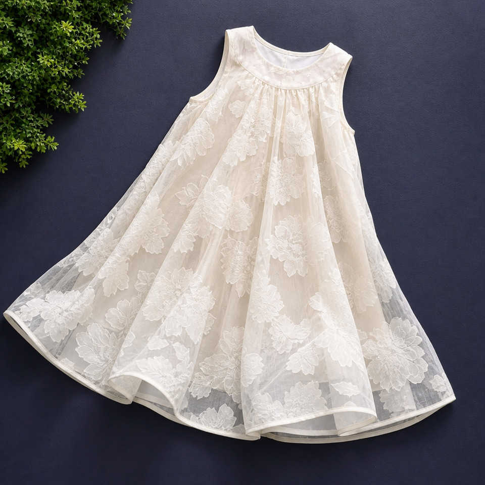 Dresses Baby For Girls Lace Floral Princess Dress Sleeveless Tulle Party Birthday Pageant Wedding Flower Girl Dress 6 8 10 12 Y S261016XTFL