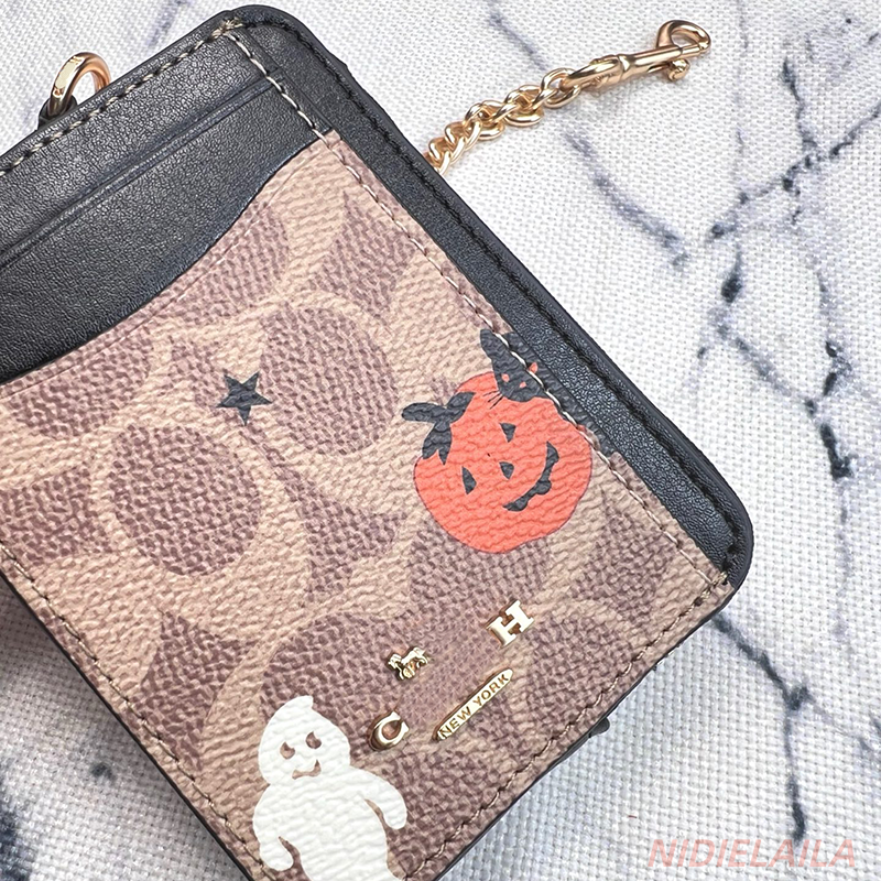 CO Wallet designer keychain Halloween Ghost Pumpkin Card Holder Signature Canvas Zipper Coin Purse CO style wallet bag charm NIDIELAILA
