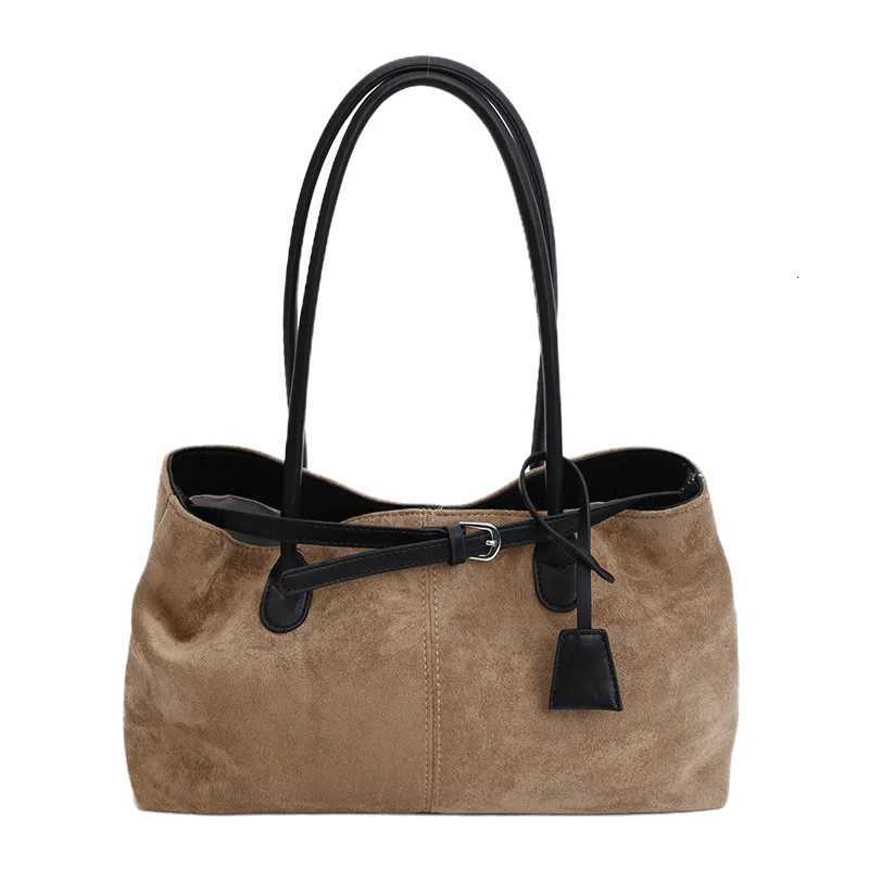 Totes Stylish Vintage Solid Color Imitation Suede Women Shoulder Bag 330211972026New Fashion Large Capacity for Outings Commuting Tote X261016