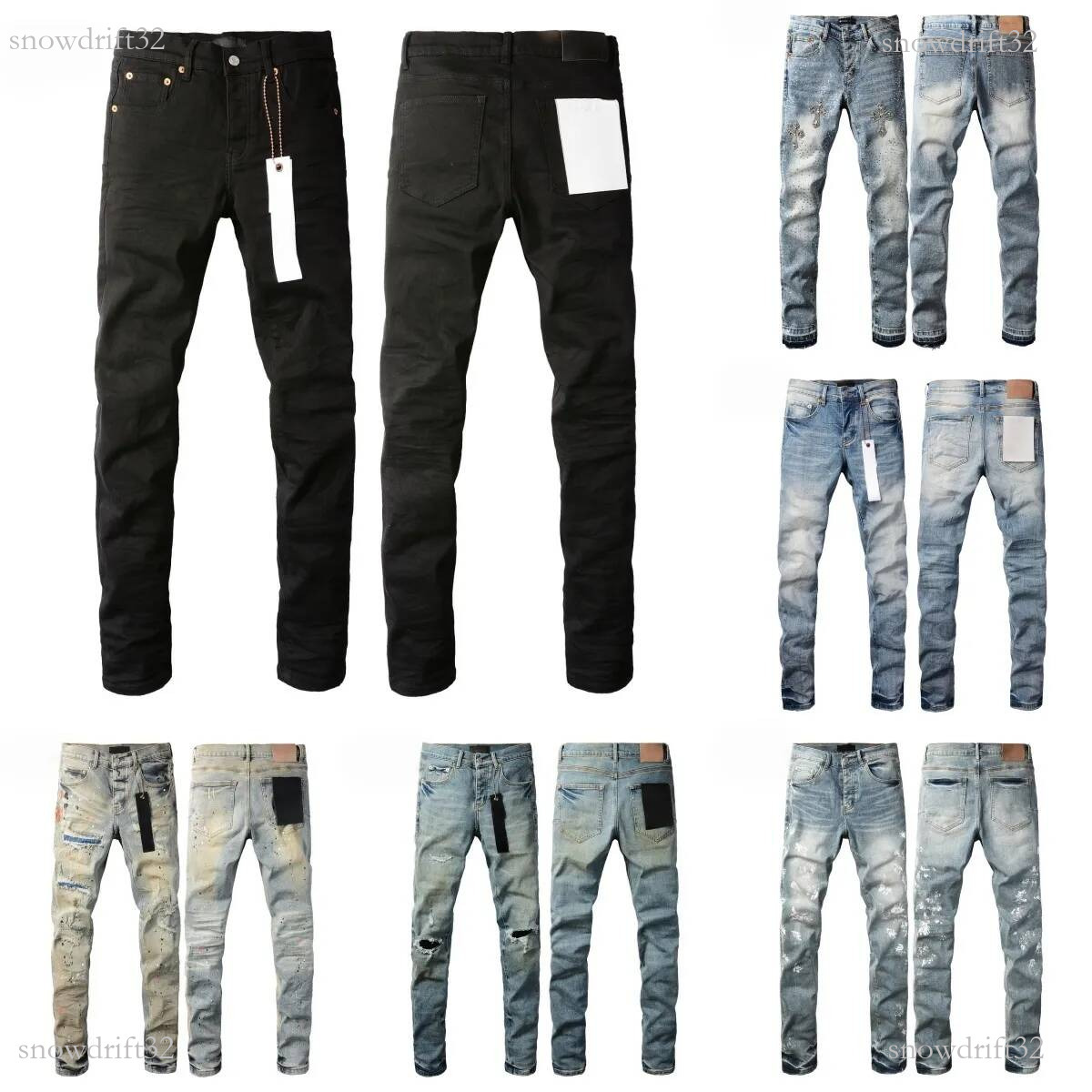 purples jeans designer purple pants women men's purple jean Ripped Black kusbi High end Quality Straight Shinny Sweatpants Retro jeans eab