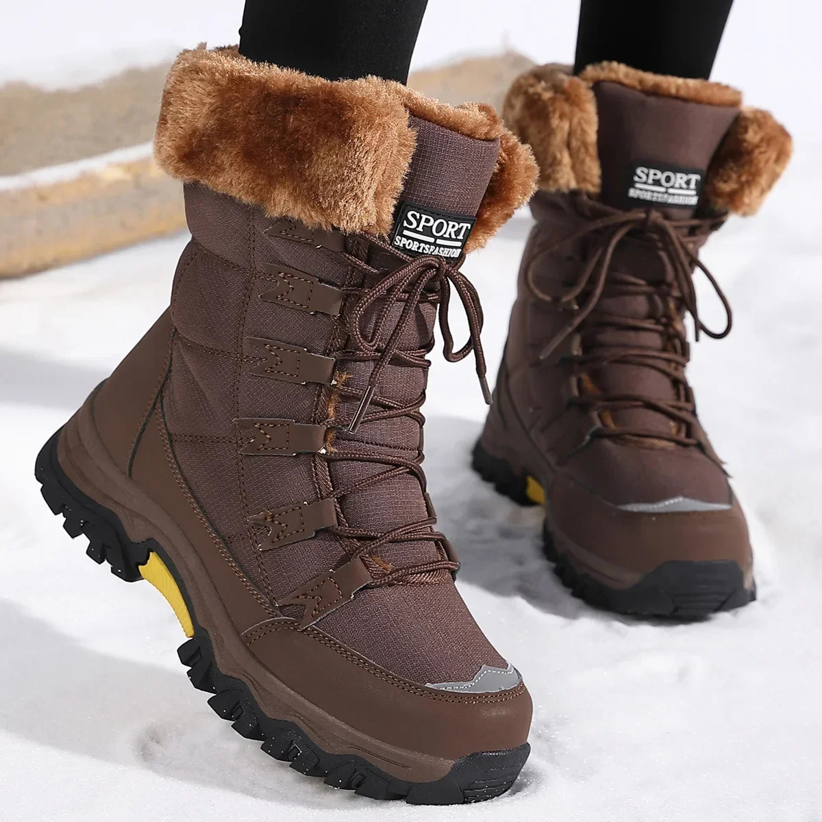 Women Cotton Shoes Waterproof and Cold Proof Keep Warm Long Boots for Women Outdoor with Thick Velvet and Warmth Snow Boots 261016