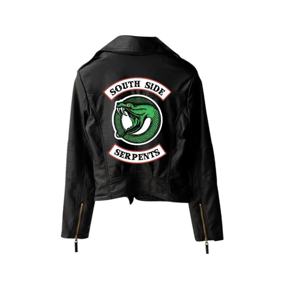 PU Riverdale Men's Jackets Jackets Printed Southside Riverdale Serpents Jacket Women Riverdale Serpent Streetwear Leather Jacket N261016