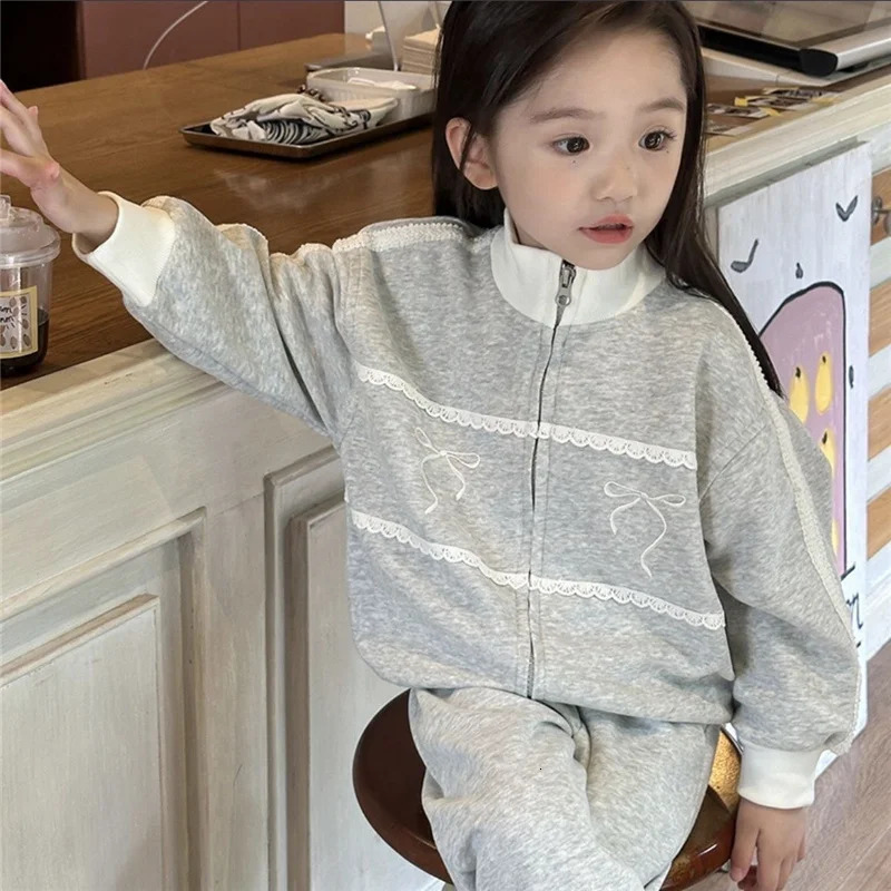 Girls Casual Sets Spring Autumn Kids Zipper CoatPants 2Pcs Childrens Sportwear Suits Teenager Tracksuit Outfits 214 Years 261016
