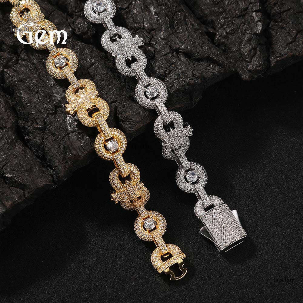New Foreign Trade Silver Inlaid VVS Moissanite 12MM Infinity Symbol Hip Hop Necklace Trendy Cool Cross Creative Niche Jewelry 8