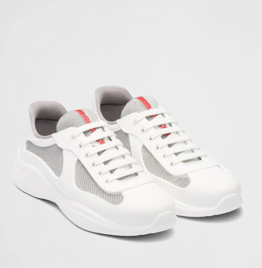 Luxury Designer Americas Cup Men Sneakers Shoes Breathable Mesh Soft Rubber Bike Trainers Technical Fabric Calfskin Casual Walking Blue Black White