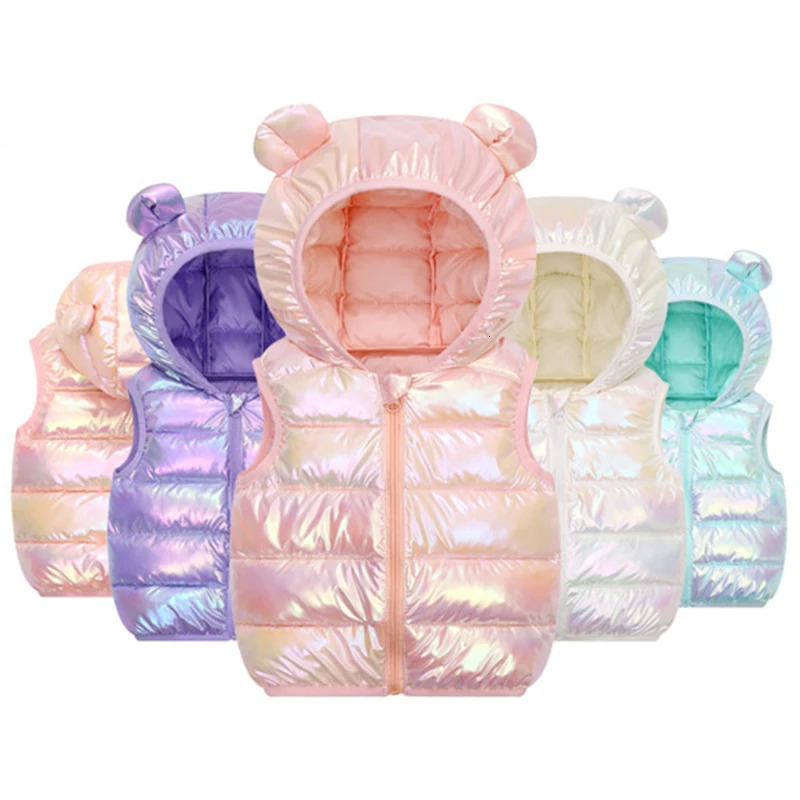 Autumn Winter Children Warm Down Vest Baby Cotton Waistcoat Kids Outerwear Vest Children Clothing Boys Girls Hooded Jackets Coat261016