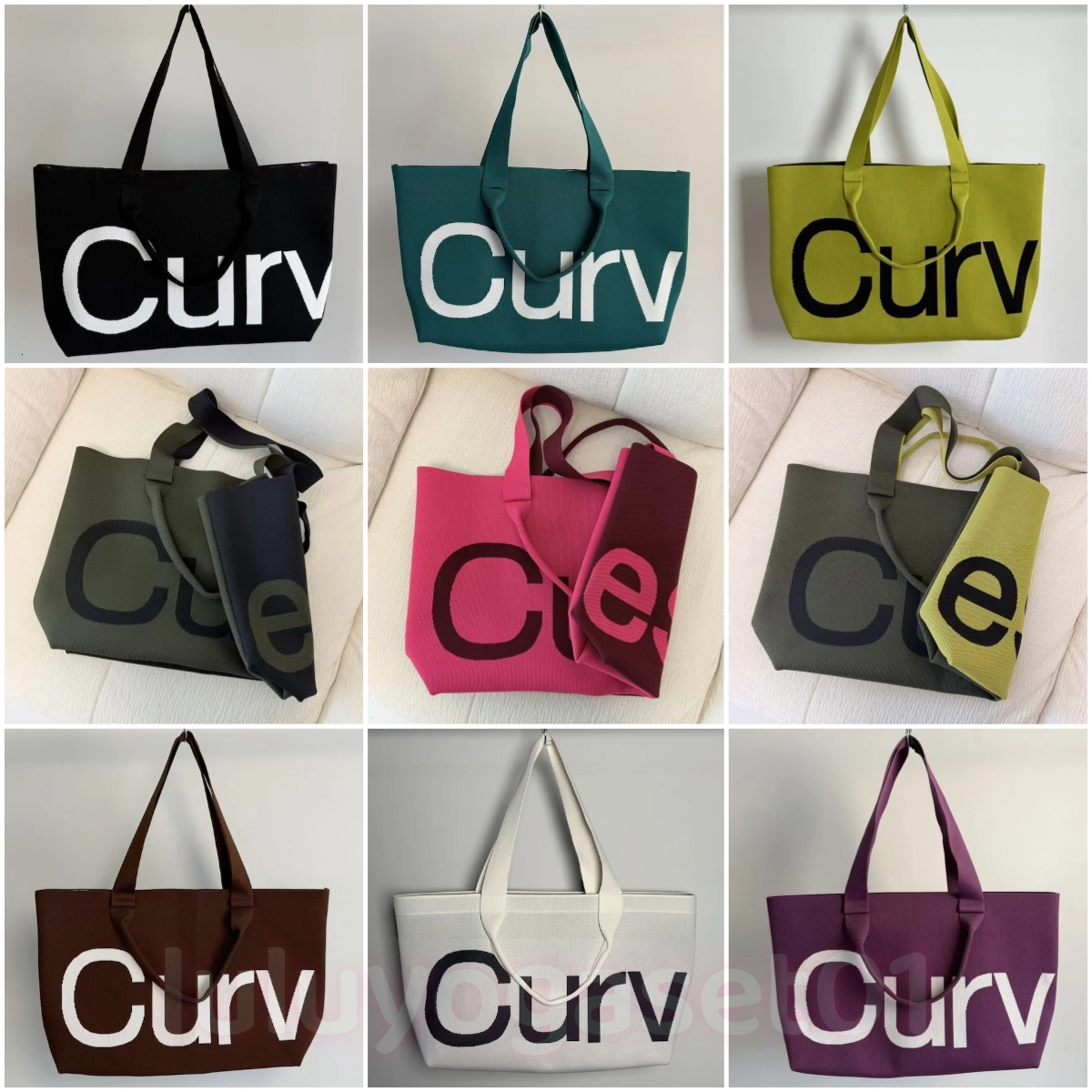 Elegant shoulder curve tote bag 2026 trends luxury beach bags womens curved letter canvas 60CM bolsa designer handbag casual travel A01