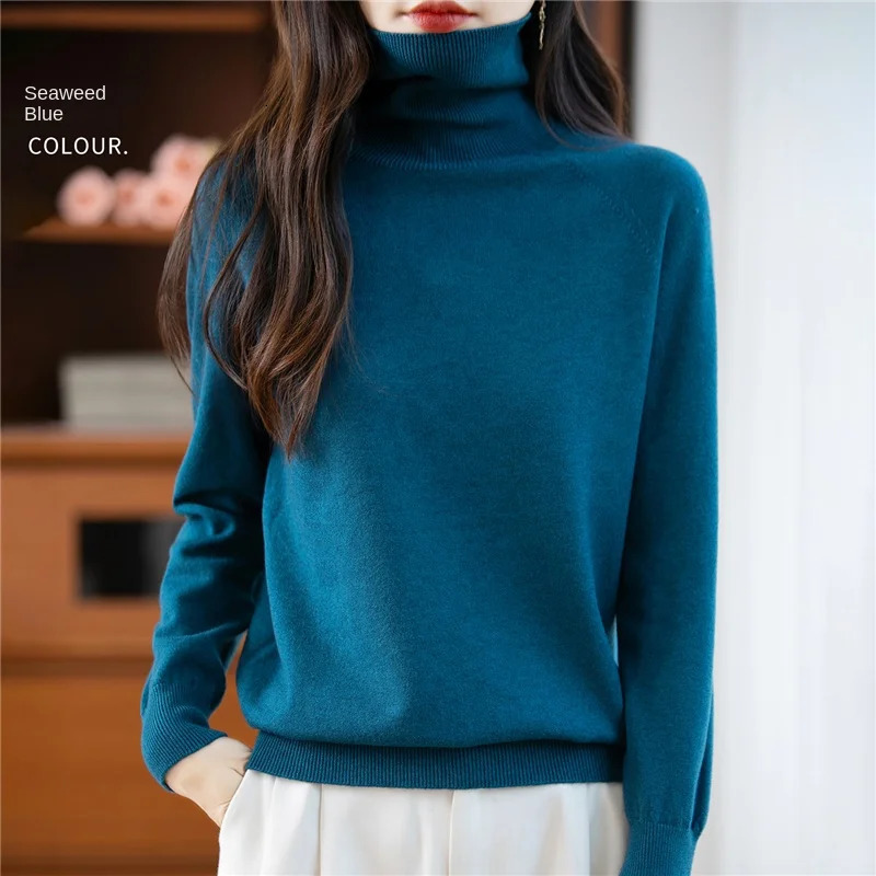 HighNeck SolidColor LongSleeved Women's Pullover For Autumn And Winter Fashionable Comfortable Knitted Sweater WQ122 261008