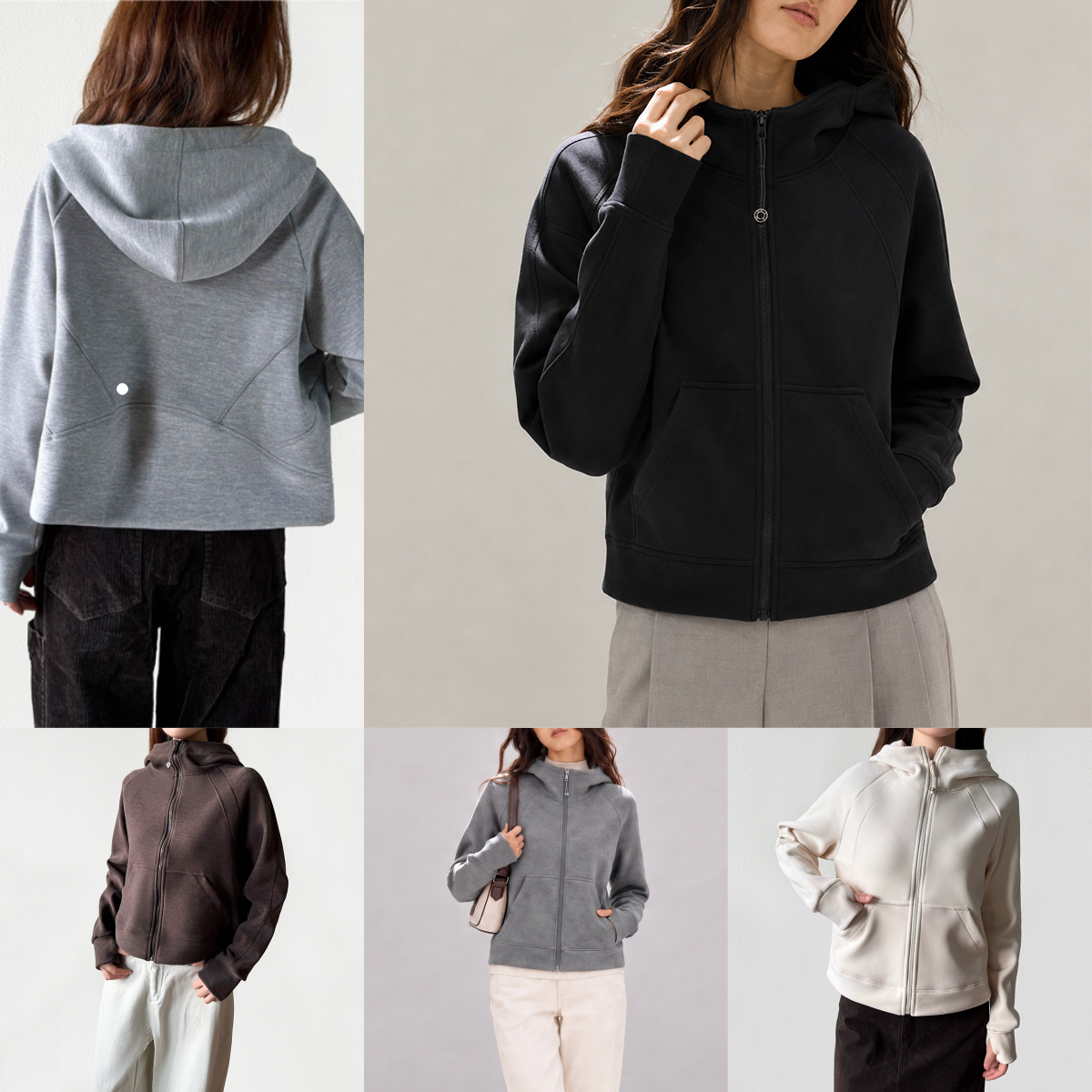 L6699 Women's Fleece Sweatshirt Jacket Warm Fall/WinterCasual Cardigan Sports Top Outerwear Short Fitted Outdoor