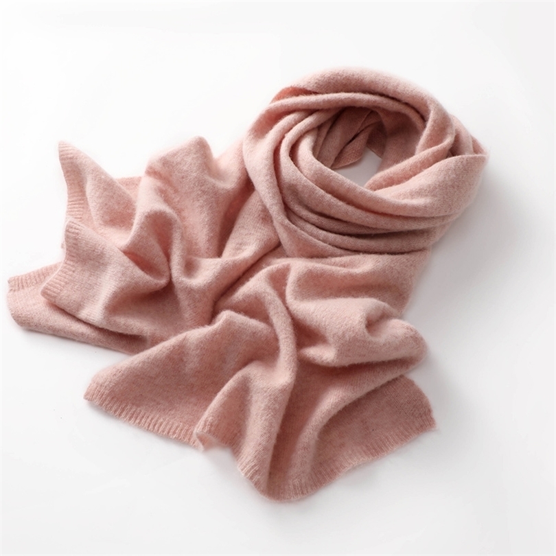 "Quality 100% Cashmere Scarf for Women Men Solid Color Warm Winter Knit Wrap Soft y Neck Warmer Fashion Lightweight 261012