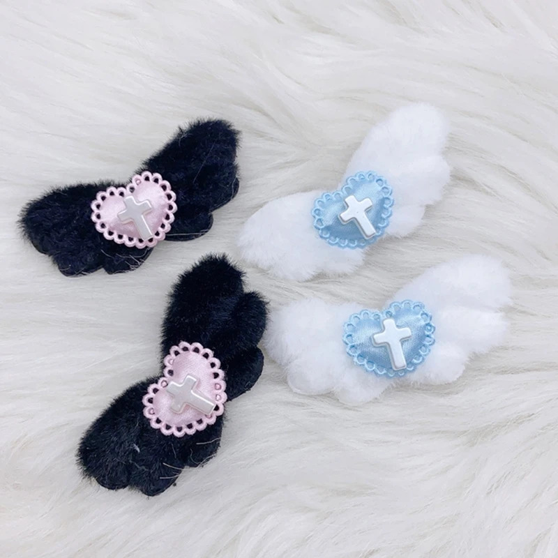 Gothic Heart Angel Wing Hair Clips Y2K Aesthetics Hairpins Barrettes Harajuku Hairgrips Fashion Hair Accessories 261015