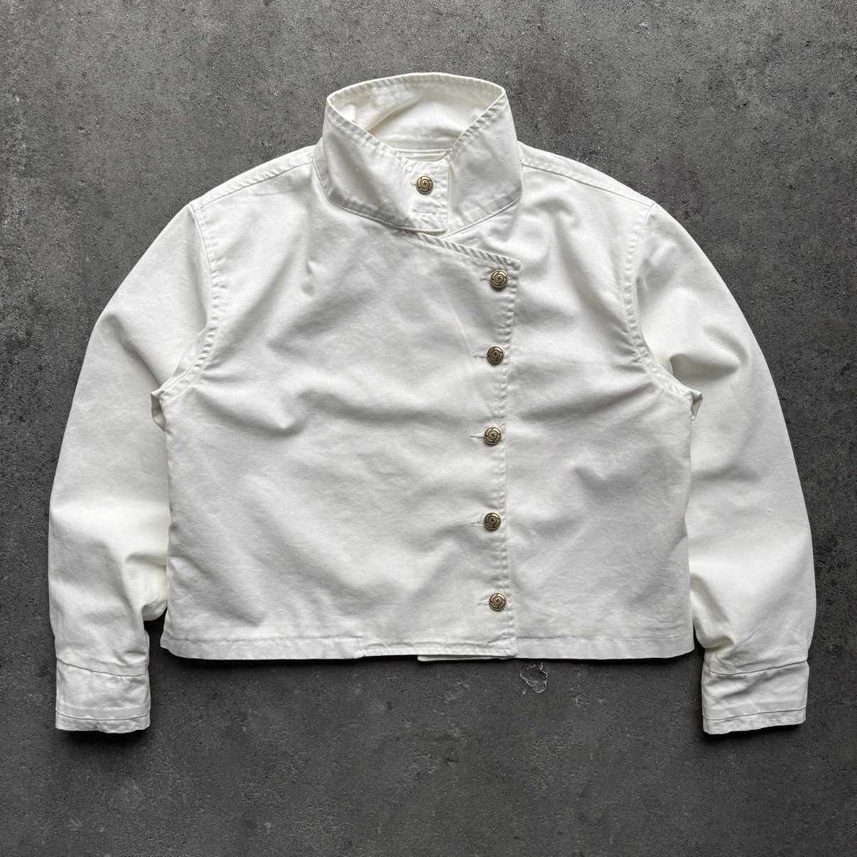 Jackets Streetwear Retro White Men's Fencing Jacket Y2K Clothing Mens Womens Retro Button Washed Denim Oversized Jacket Fashion Casual Coats N2