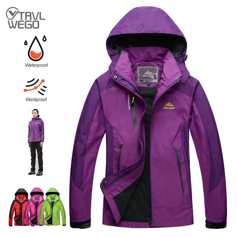 Outdoor Jackets Hoodies TRVLWEGO Cam Hiking Women Spring Outdoor Sports Coats Climbing king Windbreaker Travel Waterproof PurpT261016