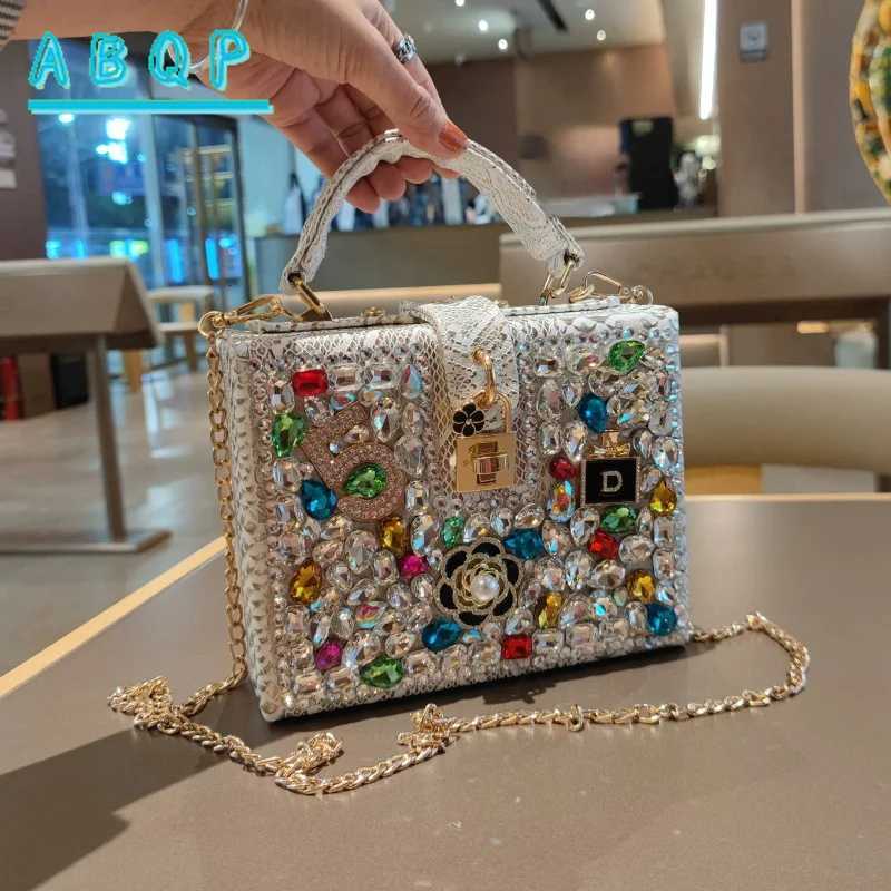 Cross Body Women's Diamond Handbags Genuine Leather Fashion Women's Diamond Shoulder Bags Evening Shiny Casual Women's Bags H261016