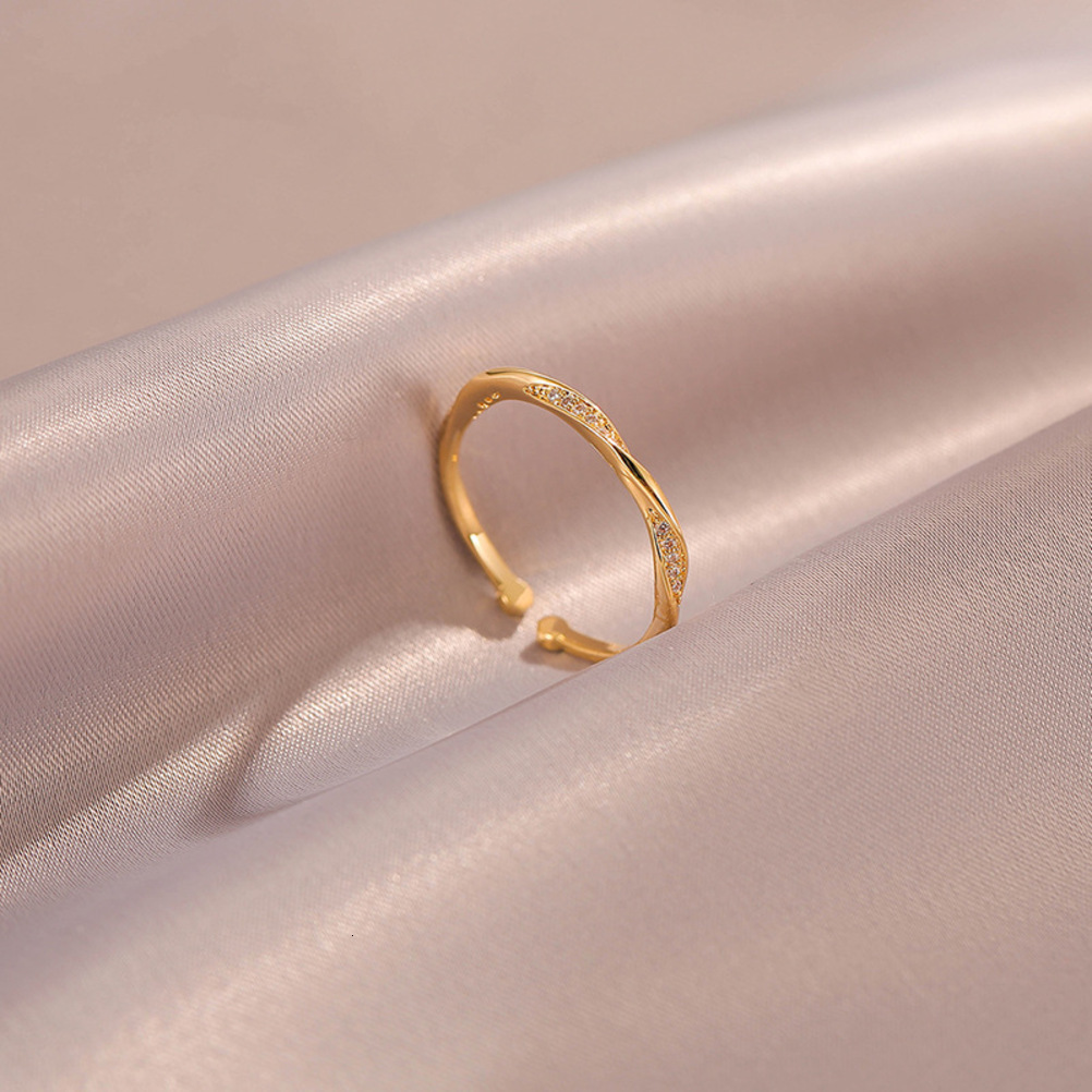 2026 Sunrise cologne 18K Gold Exquisite Adjustable Open perfume Ring, Women's Accessories, Mbius Index Finger Ring For Students Designer L1