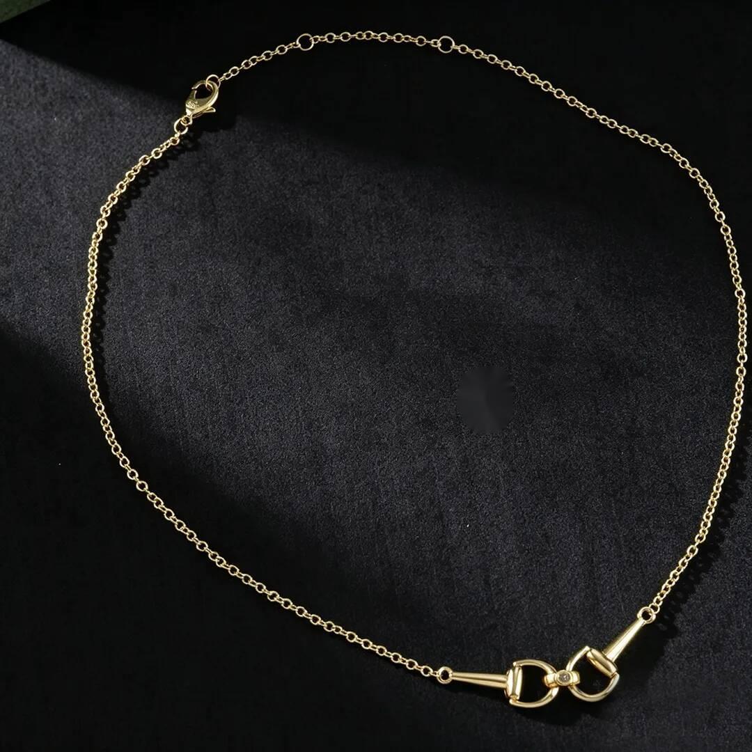Horsebit Women Dainty Link Chain Gold Silver Tone Snaffle Bit Pendant Necklace Fashion Daily Party Neck Jewelry Gift for Her