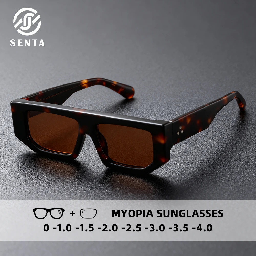 Vintage Rectangle Myopia Sunglasses for Men Women 90s Retro Fashion y n Acetate Sun Glasses Thick Square Shades 261016