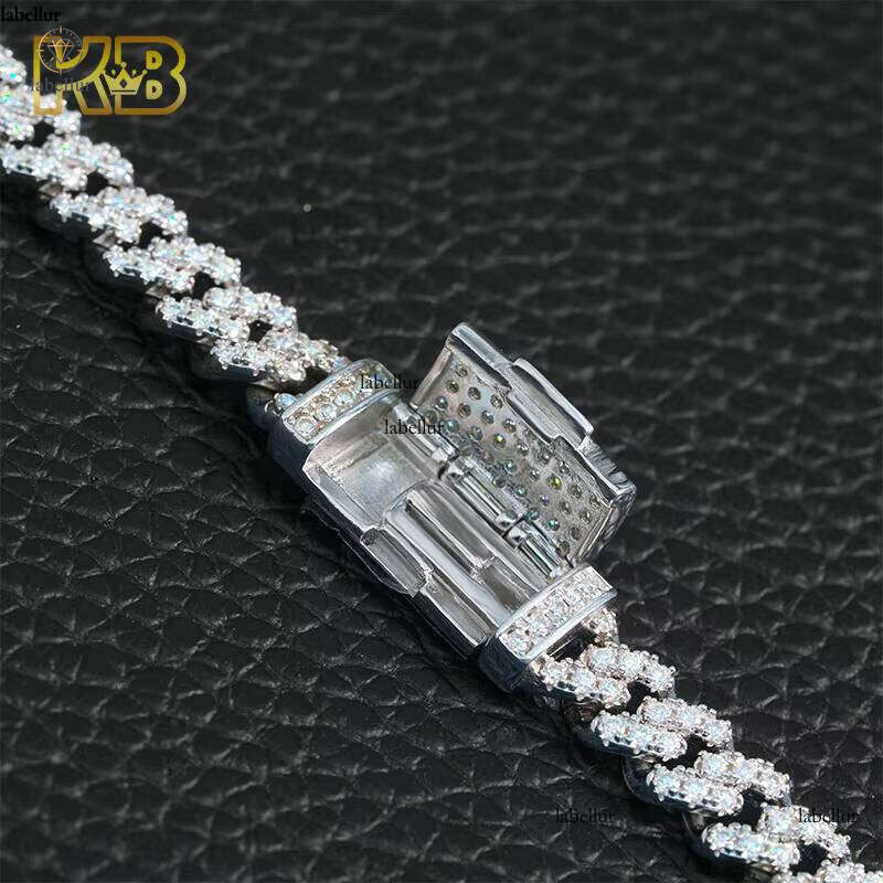6mm for women VVS Moissanite necklace Cuban jewlery Chain Necklace Sterling Sier, Passed Tester GRA Certification d
