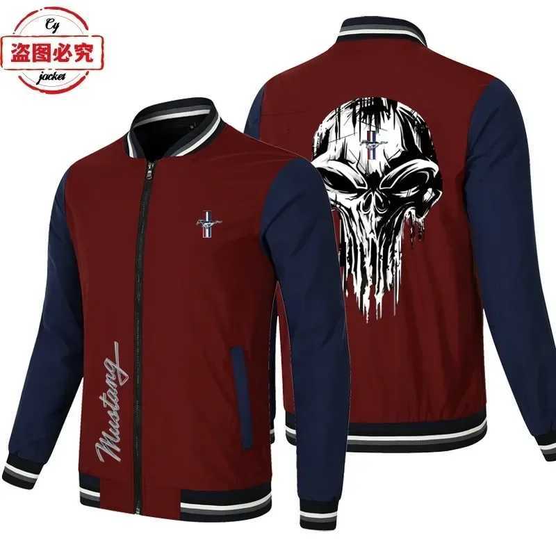 Jackets European size Mustang Men's jacket loose casual long-sleeved men's color matching top baseball jacket group racing suit N261016