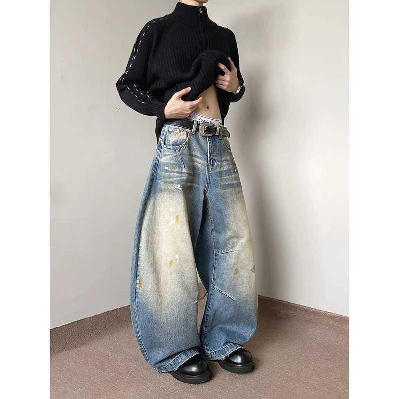 Men's Jeans Men's Baggy Jeans 2000s Y2k Street Wear Goblin Core Japanese Grunge Cyber Punk Denim Pants High Street Long Trousers HarajukuT