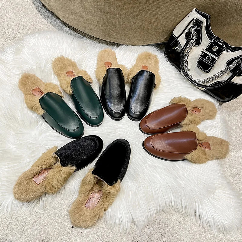 Baotou Half Slippers Women Summer Wear Muller Shoes Flat Sandals 261016
