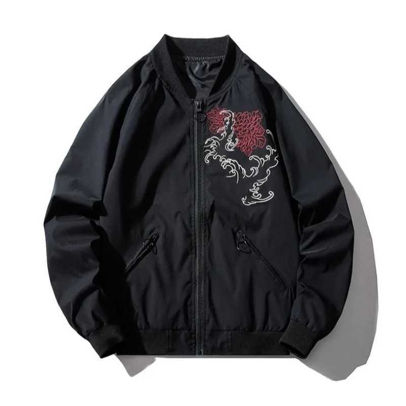 New Men's Autumn Jackets 2026 Dragon Pattern Embroidered Bomber Jackets for Men Y2k Retro High Street Punk Hip-hop Jacket Coat Streetwear N2610