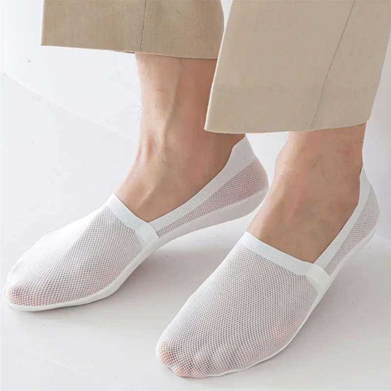 High Quality Summer Casual Socks Men Invisible Low Cut Sock Lot Breathable Silicone Nonslip Comfortable Soft Sokken 261014