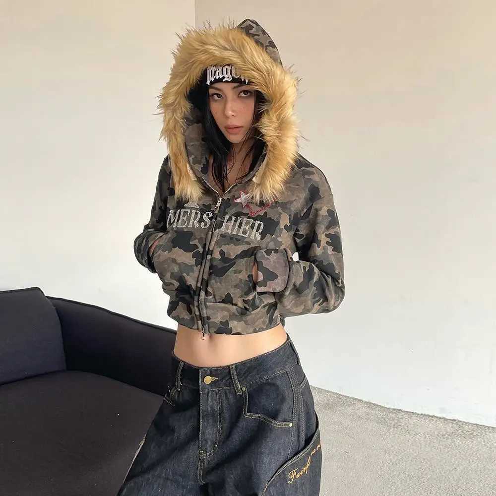 Winter Men's Jacket Jackets Womens Plus Size Coat camouflage Punk Coats Dark Winter Women Clothes Goth Zip Up Kpop Streetwear American Jackets