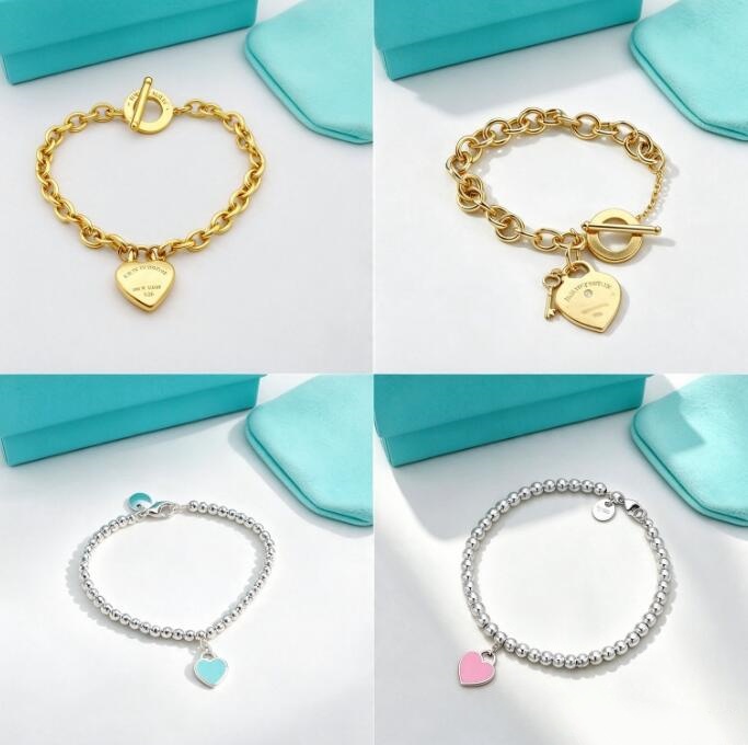 10A Classic Blue Heart Hot Sale Bracelets Gold Return Designer Bracelet Designer For Women Necklace Designer Women Braclet With Box Bracelets Silver