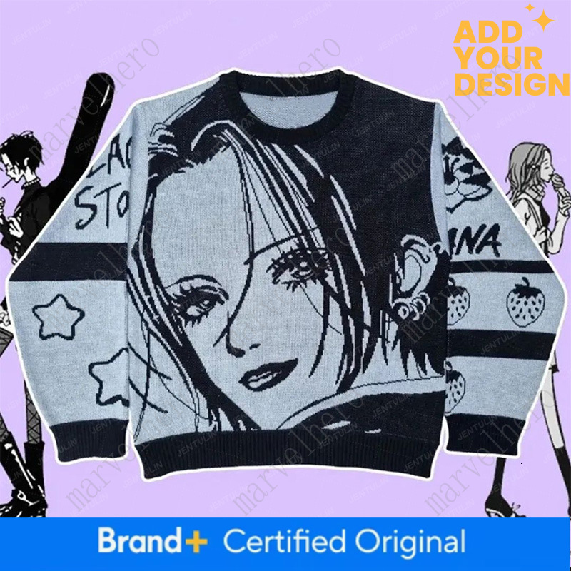 Y K Harajuku Cartoon Girl Pattern Japanese Anime Women S Loose Long Sleeve Pullover Goth Retro S Sweater Sweatshirt