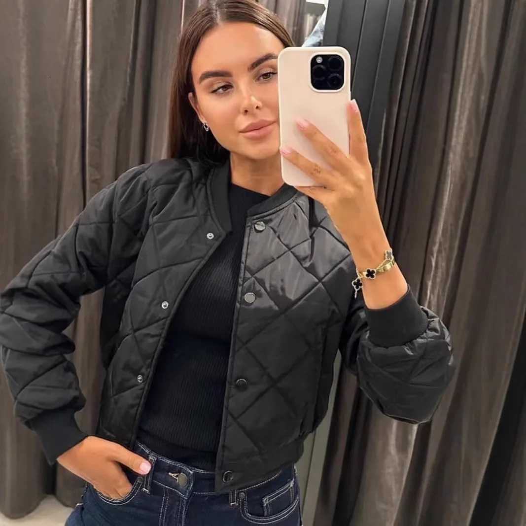 Quilted Men's Up Jackets Zip Jacket Women Short Bomber Padded Coat Ribbed Cuff Stand Collar Autumn Winter Daily Korean Streetwear Outerwear N26