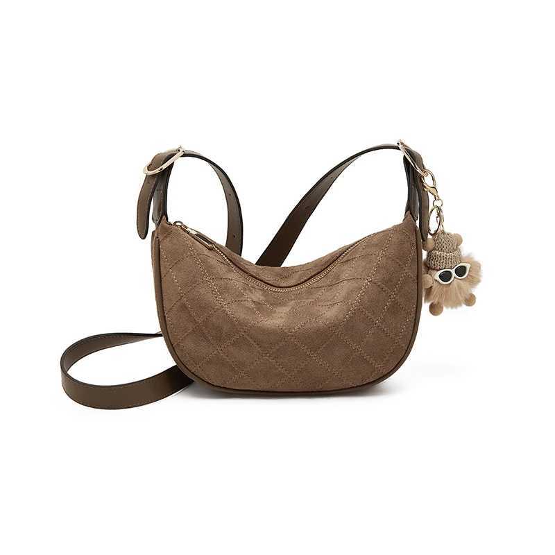 Cross Body 2026 Autumn Winter Women's Shoulder Bag Fabric Female Crescent Hobo Bag Vintage Casual Ladies Underarm Handbag for Daily H261016