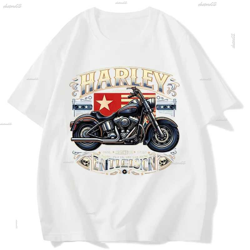 Harley Tshirt Men's T Shirts Trendy Harley Mens Women T Shirts Clothing Fashion Rusty Butcher Motorcycle Bike American Vintage Ride Nostalgic S