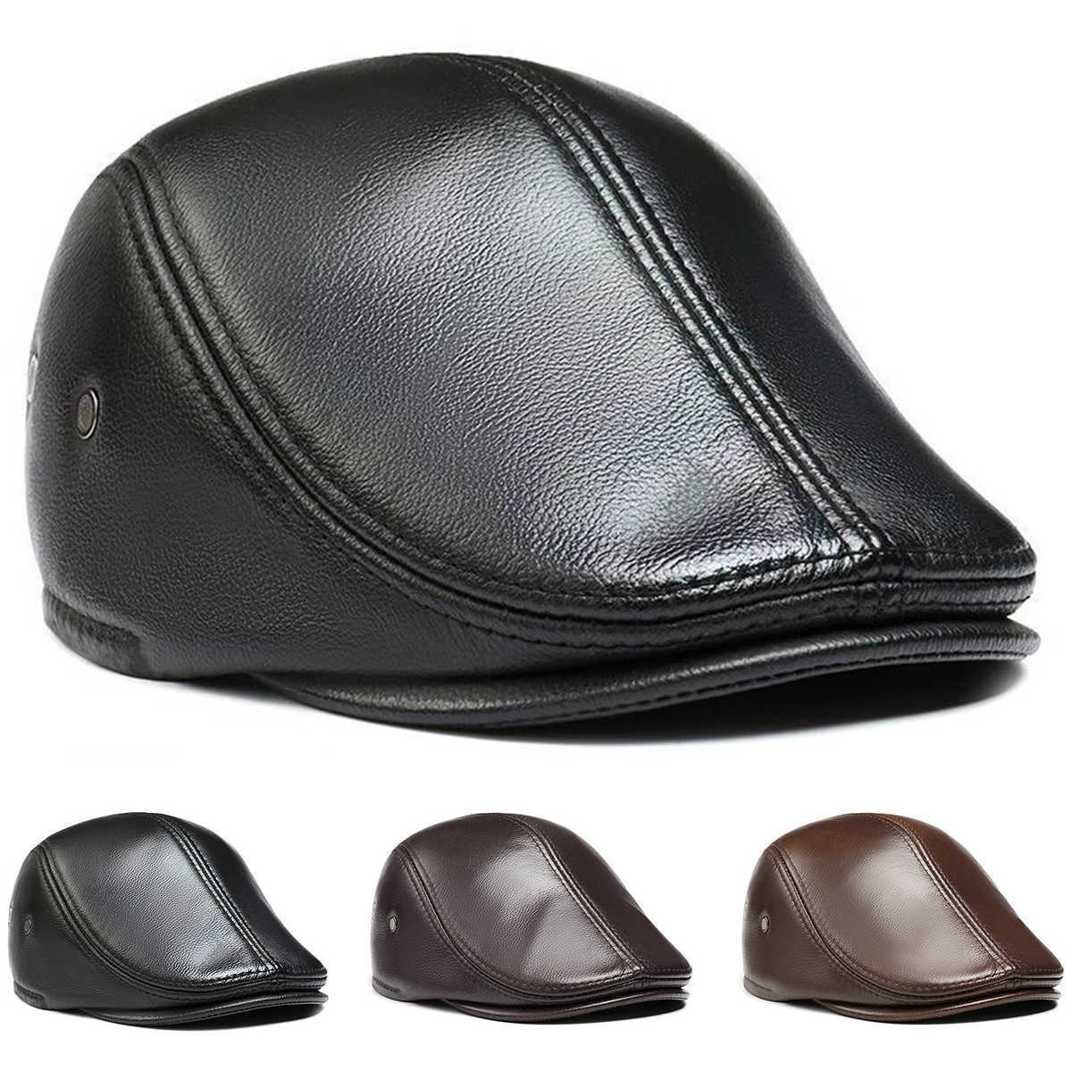 Solid Unisex Color PU Leather Newsboy Caps British Painters Hats Spring Autumn Berets Cap Hip Hop Hat S261016RQN9