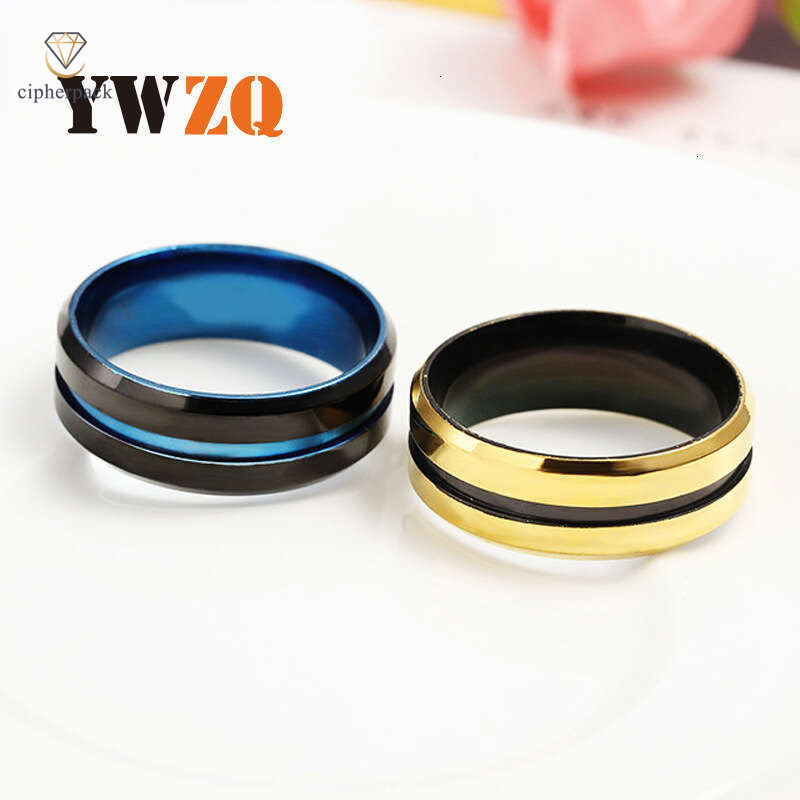 titanium with blue black contrasting colors Jewelry 925 Sterling Silver 14K Gold jewelry direct supply from manufacturer exquisite ring